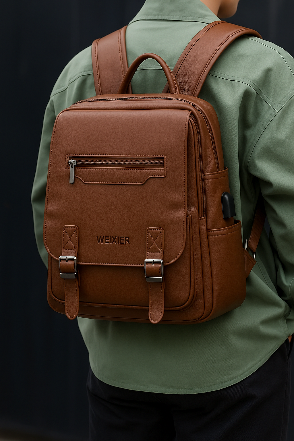 sac à dos pour homme en cuir w2