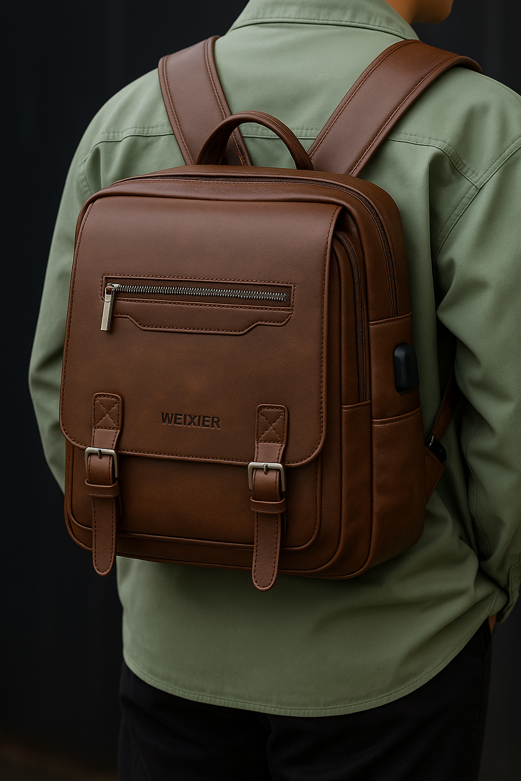 sac à dos pour homme en cuir w2